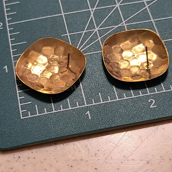 Brass Earrings for sale today gold tone - Picture 12 of 14